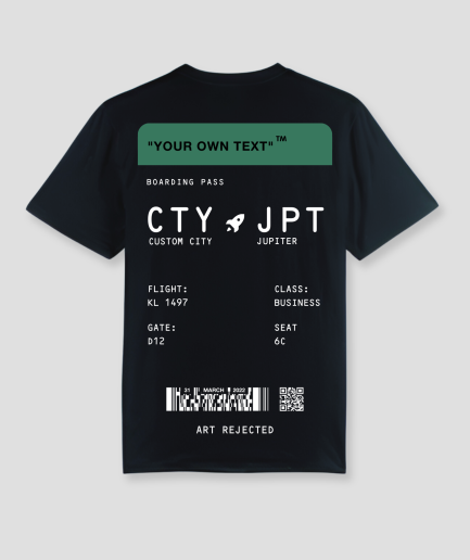 Boarding pass shirt black green - Art Rejected