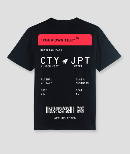 Boarding pass shirt black red - Art Rejected