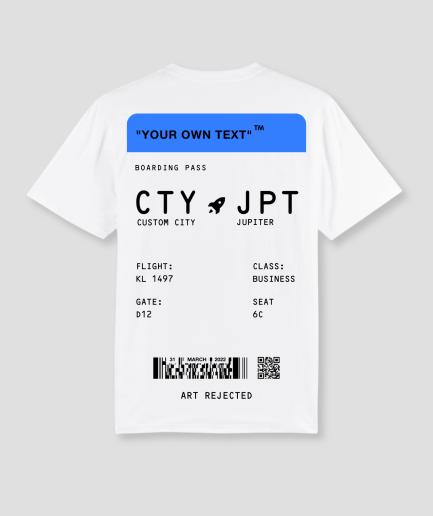 Boarding pass shirt white blue - Art Rejected