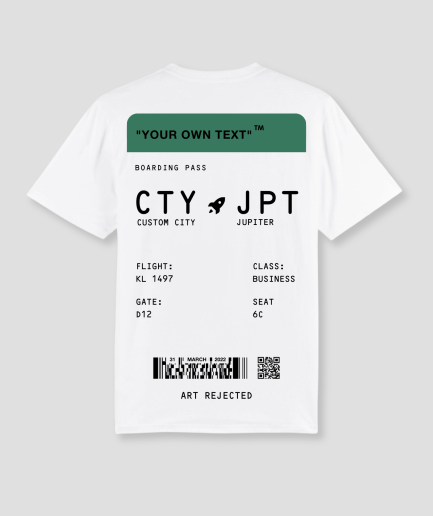 Boarding pass shirt white green - Art Rejected