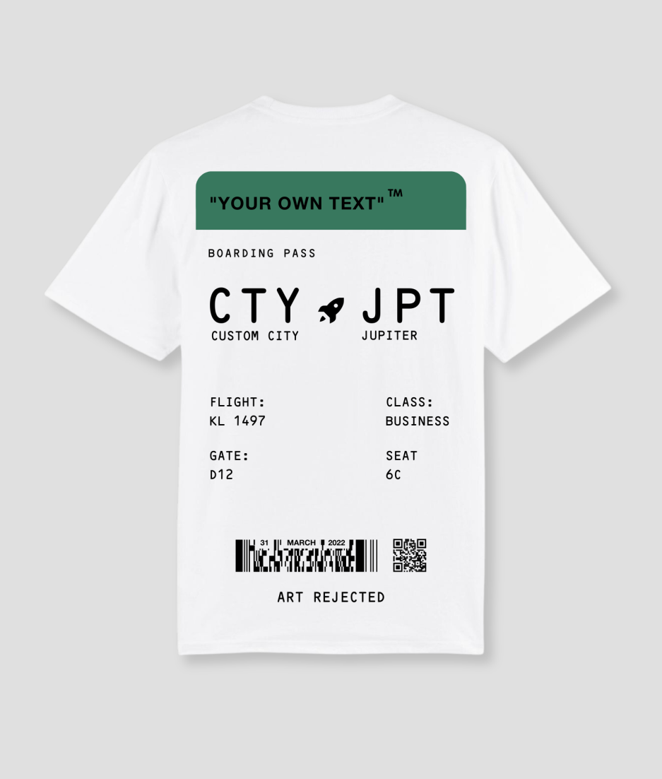 Boarding pass shirt white green - Art Rejected