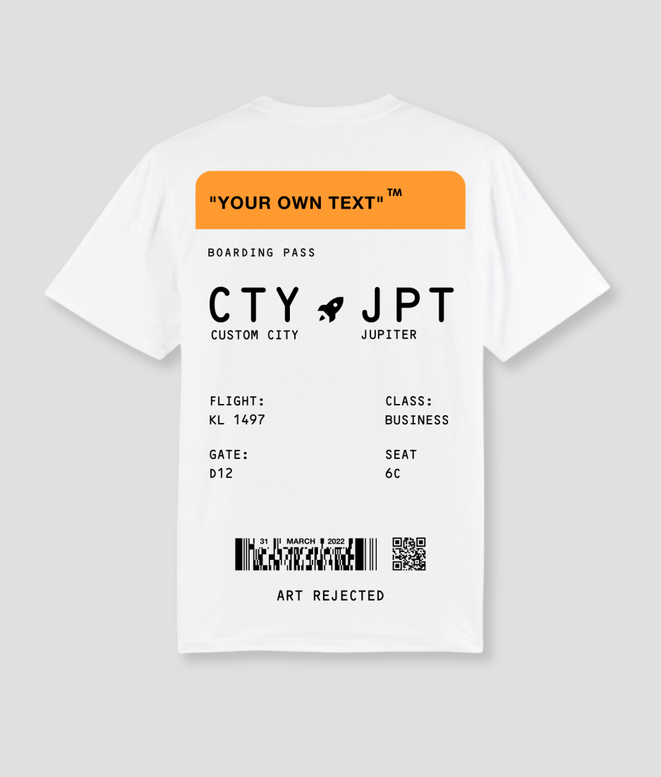 Boarding pass shirt white pink - Art Rejected