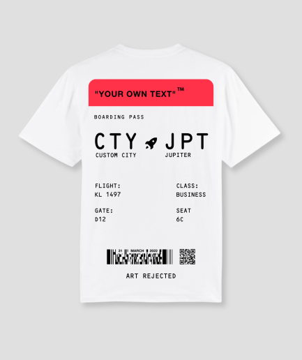 Boarding pass shirt white red - Art Rejected