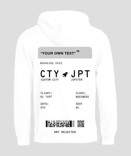 Boardingpass hoodie white gray - everything for your next festival