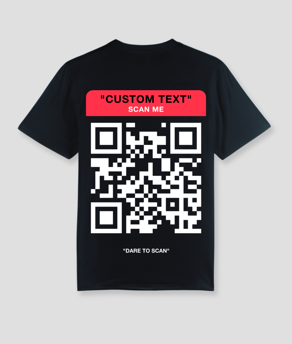 QR-shirt black - social media QRcode tshirt