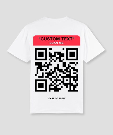 QR-shirt white - Scanable QR-code tshirt