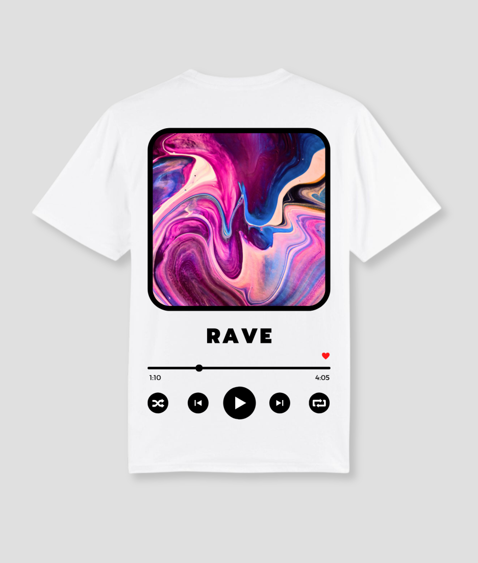 Rave shirt white - the best festival tshirts for man and woman techno