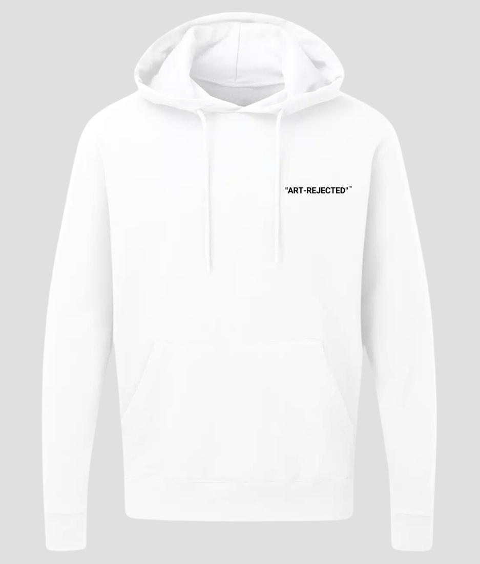 Art Rejected hoodie white - Hoodies for festivals and raves techno hardstyle